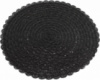 Набор 6 сервировочных ковриков «Margrese Вязаная салфетка» 38см, черный (подтарельники)