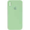 Чохол Silicone Case Square Full Camera Protective (AA) Для Apple iPhone XS Max (М'ятний / Mint) - купити в SmartEra.ua