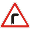 Дорожный знак 1.1 - Опасный поворот направо. Предупреждающие знаки. ДСТУ 4100:2002-2014