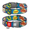 Нашийник для собак нейлоновий WAUDOG Nylon з QR паспортом, малюнок «ВАУ», пластиковий фастекс, XXL, Ш 35 мм, Дов 46-70 см