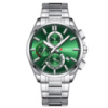 Чоловічий годинник Curren 8475 Silver-Green з хронографом та сталевим браслетом