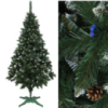 Ёлка с шишками 1,3 м с белыми кончиками и калиной, качественная новогодняя елка, ель с шишками