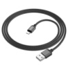 Кабель BOROFONE BX87 USB to iP 2.4A,1m, nylon, aluminum connectors, Black (6974443389005)