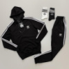 Женский спортивный костюм весна-осень худі штани чорний Adidas