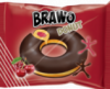 Кекс «BRAWO DONUT» з вишневою начинкою,какао-молочної глазурі 50g.