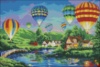 Схема для вышивки Пейзаж с воздушными шарами