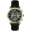 Чоловічий наручний годинник Guardo 012837-6 Gold/Black з календарем та шкіряним ремінцем