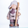 Новогодняя фигурка Девочка с лыжами из фарфора 12×8×23 (см) новогодний декор для дома, квартиры, офиса CR-5-1