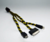 Кабель USB 3 в 1 microUSB/IPHONE 4/IPHONE 5 (Lightning) плоский тканинний si-909