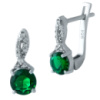 Серебряные серьги CatalogSilver с изумрудом nano 1.559ct (1930984)