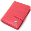 Яскравий жіночий гаманець з монетницею та блоком для пропусків із натуральної шкіри 722714 Червоний