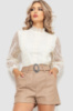 Блуза жіноча класична гіпюрова, колір кремовий, 204R154