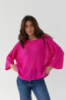Кофта-сітка з рукавами три чверті QU STYLE — фуксія колір, L (є розміри)