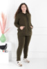 Жіночий спортивний костюм кольору хакі на флісі