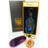 Электрическая зажигалка-брелок Украина с USB-зарядкой и подсветкой HL-468, с гравировкой. Цвет: хамелеон