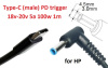Кабель-переходник триггер PD 18-20v Type-C (max 5a, 100w) на 4.5x3.0(2.7)mm (+pin) 1m з USB Type-C (male) Power Delivery PD тригер (A class) 1 день