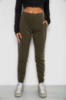 Спортивные штаны женские на флисе, цвет хаки, 238R57012