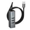 Адаптер переходник Hoco HB1D 4в1 USB to 3 USB/ RJ45 metal gray