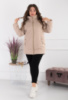 Жіноча бежева куртка батал з капюшоном