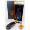 Электрическая зажигалка - брелок Украина с USB-зарядкой и подсветкой, необычная HL-472. Цвет: черный