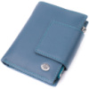 Жіноче портмоне з оригінальною монетницею з натуральної шкіри 719450 Бірюзовий