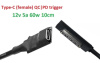 Переходник на 12v (max 5a, 60w) Microsoft 5pin SurFace 1/2 8-10cm з USB Type-C (Female) Quick Charge Power Delivery QC|PD тригер (A class) 1 день гар.