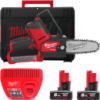 Пила ланцюгова акумуляторна безщітков MILWAUKEE, M12 FHS-602X, шина 15см (зарядний пристрій С12 С, 2 акумулятори М12 В6 6Аг, чох
