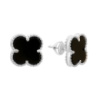 Серебряные серьги CatalogSilver с натуральным ониксом (60002005)