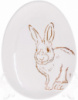 Набор 6 керамических овальных блюд «Bunny» 16.5х12х2см, белый с золотом