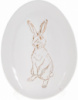 Набор 4 керамических овальных блюда «Bunny» 27х20х2см, белый с золотом