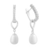 Серебряные серьги CatalogSilver с натуральным жемчугом, фианитами (2160212)