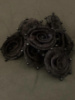 Фатиновый цветок с бисером. Размер - 2-2,5 см. Цвет - черный