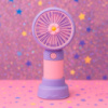 Мини вентилятор настольный AC-38 Розово-фиолетовый, портативний вентилятор на аккумуляторе с подставкой (NS)