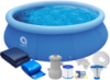 Круглий садовий надувний басейн Avenli (305 x 76 см) комплектація 14в1, Синій