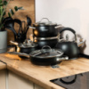 Набір посуду Haus Roland з антипригарним покриттям 12 предметів, чорний