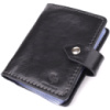 Визитница унисекс из натуральной гладкой кожи GRANDE PELLE 22941 Черная