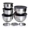 Набор мисок из нержавеющей стали 5 штук с крышками и терками салатники из нержавейки 5/4/ 2.5/2/1.5 л LG-01/5PCS
