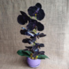 Штучна латексна орхідея VIP у бузковому керамічному кашпо на одну гілку лілова