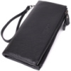 Практичный кожаный кошелек на три отделения ST Leather 23111 Черный