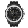 Чоловічий спортивний годинник Sanda 6012 Black-Silver з комбінованим циферблатом та водозахистом 5 ATM
