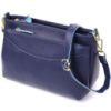Женская кожаная сумка с жестким дном Vintage 22986 Синий