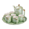 Чайний сервіз керамічний на 6 персон 8 предметів, зелений