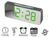Большие настольные часы будильник VST-763Y Зелёные Цифры (зеркальный диспелей 7,8«)