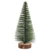 Новогодняя настольная елка зеленая Стрела 25 см на деревянной подставке SOK-М-12-3