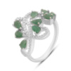Серебряное кольцо CatalogSilver с натуральным изумрудом, фианитами, вес изделия 4,43 гр (2172338) 18.5 размер