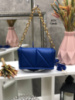 Синя — шикарна яскрава стильна стьобана сумочка з екошкіри (1534)