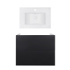 Комплект: тумба Tern підвісна 2 ящики висувних Push-to-Open, 700х580х437 мм Matt Black + раковина Albatross E Qtap