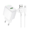 Мережевий Зарядний Пристрій Borofone BAS42A 1USB QC3.0 18W+USB to Micro
