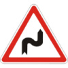 Дорожный знак 1.3.1 - Несколько поворотов. Предупреждающие знаки. ДСТУ 4100:2002-2014