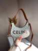 Сумка жіноча  Celine Ava Bag в Triomphe Canvas and Calfskin Tan beige Селін бежева 073